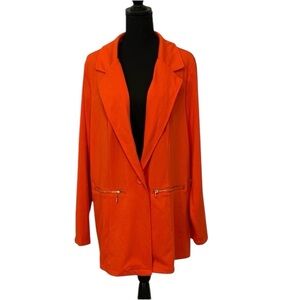Orange Blazer Jacket With Gold Zippers 3XL